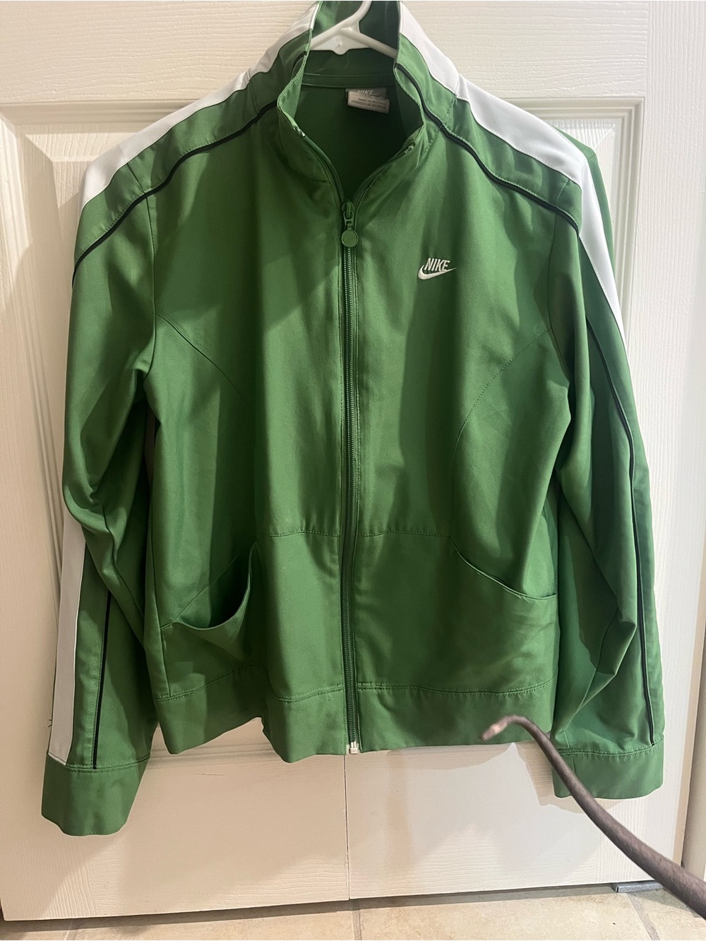 Nike Green Full-Zip Performance Jacket with White Accents
